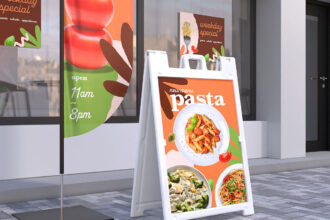 Restaurant storefront signages